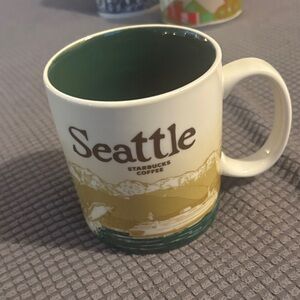 Starbucks Seattle Mug - Green and Gold Design